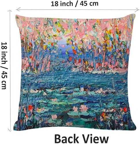 Miniatura 5 de Fundas de almohada cuadradas decorativas Monet, lirios de agua, sofá, cama, fundas de cojín de 18 x 18 pulgadas