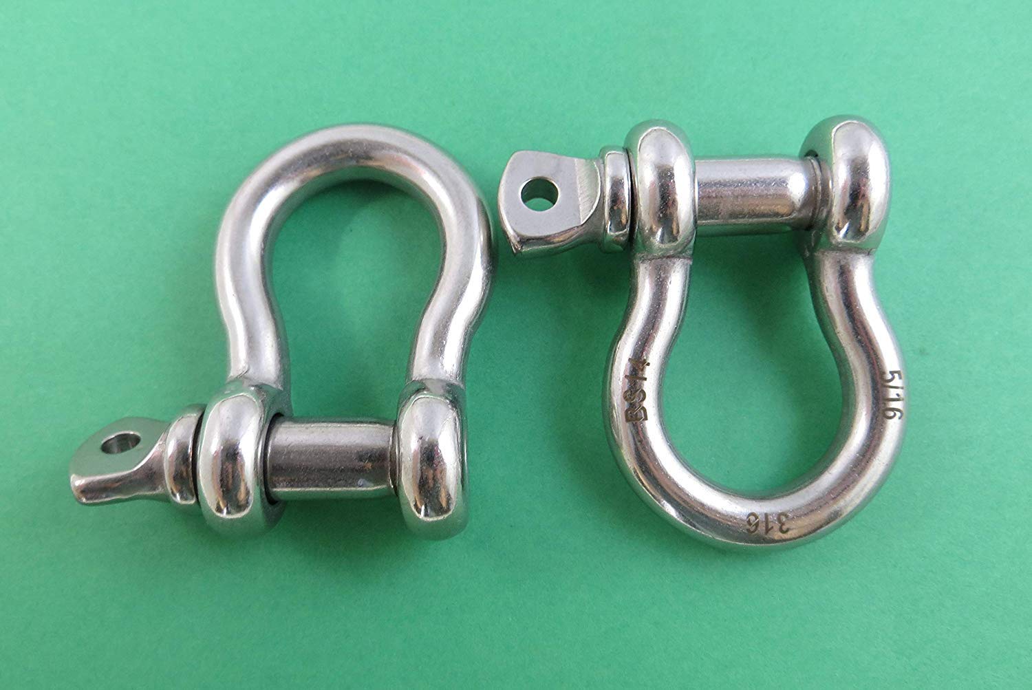 US Stainless 4-stopowy łańcuszek kotwiczny ze stali nierdzewnej 316 1/4" (7 mm) NACM na 4 stopy z 2 szekli ze stali nierdzewnej 5/16"