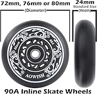 Vista 31 de Inline Skate Wheels Outdoor Asphalt Formula Aggressive Roller Blades Wheels 90a Roller Hockey Replacement Wheels with Bearings ABEC-9 and Floating