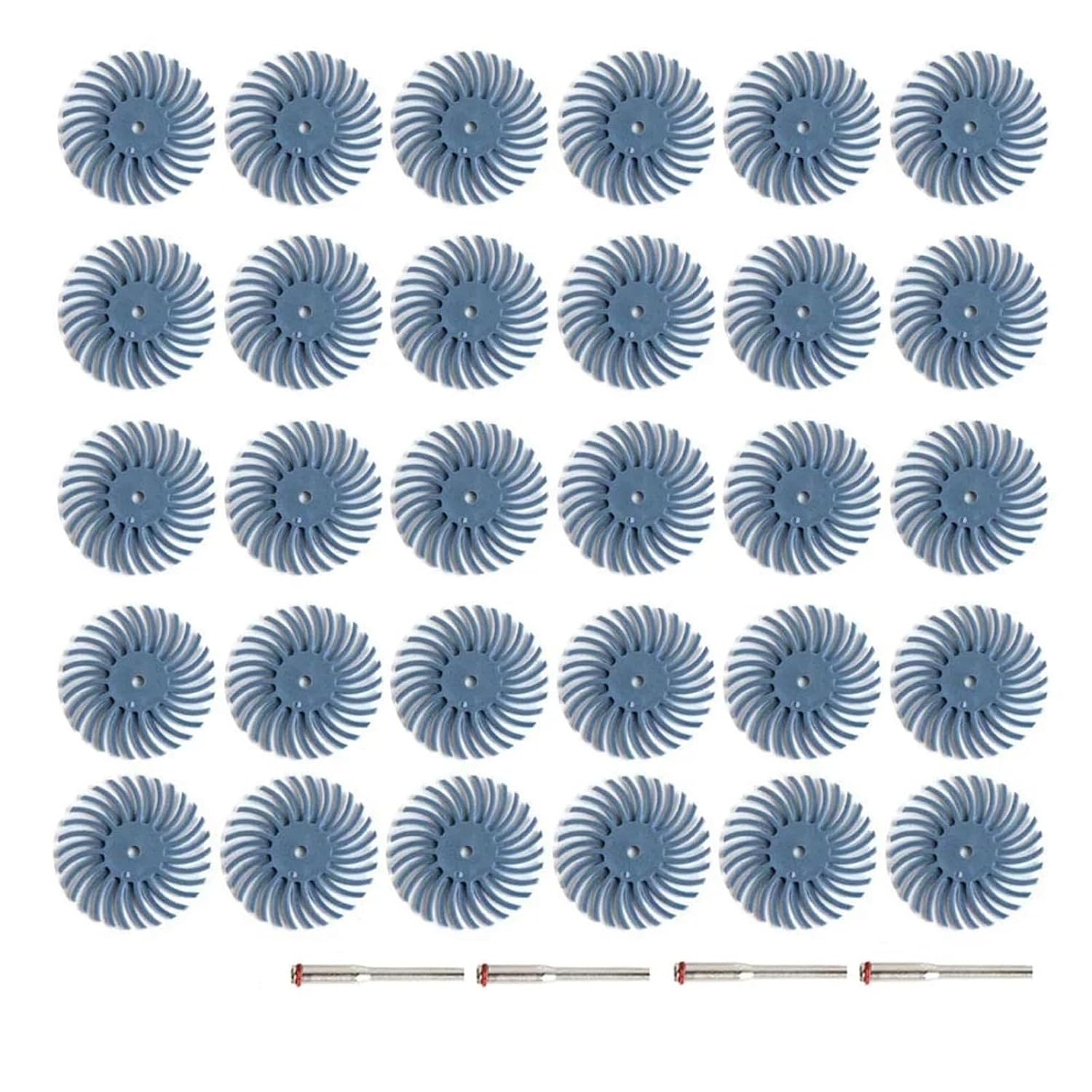 Compatible 1" Radial Bristle Disc Kit 1/8" 2.35mm Shank Rotary Tool Polishing Brush(30PC Grit 2500 Set)