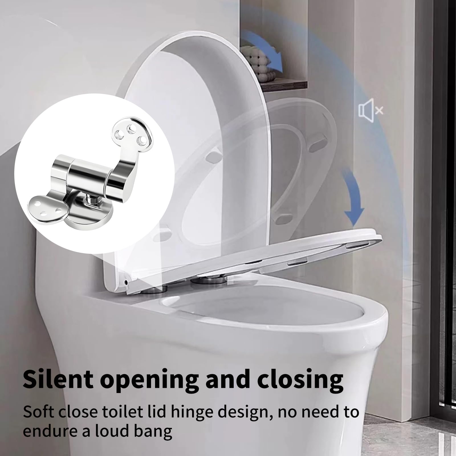 Oiieco Toilet Seat Hinges Replacement, Soft Close, Quick Release, Durable Zinc Alloy Fittings, Easy to Clean - Image 4