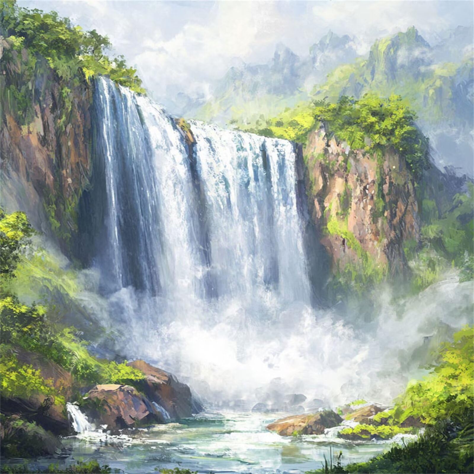 Diamond Painting Adulti, Autunno Diamond Painting Kit Completo, 5D Pittura Diamante Bambini Attività Manuale Creativa e Idea Regalo, Diamantini Crystal Art Tela Fai Da Te Kit 90x90cm Paesaggio FX#1007