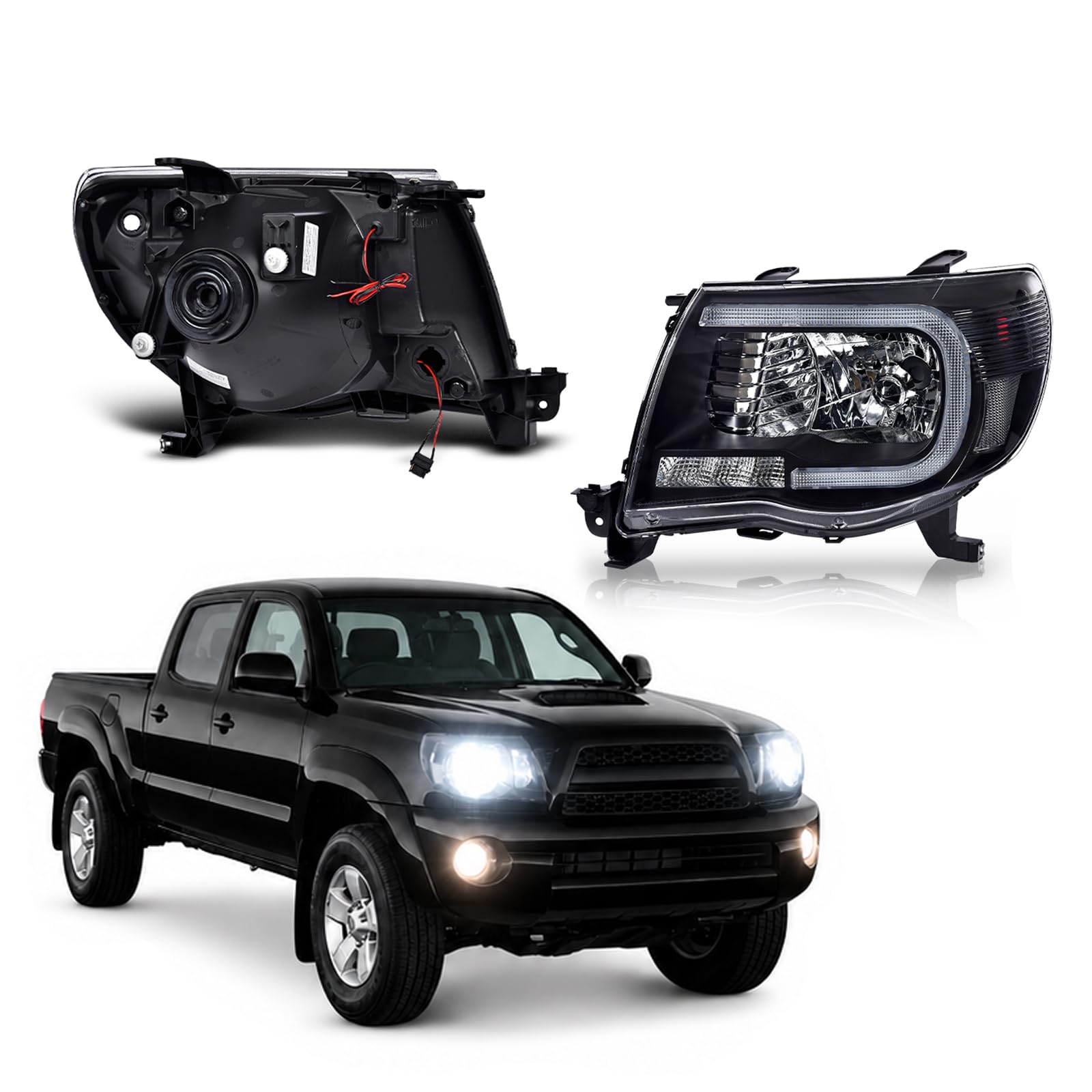 Amazon.com: CROSSDESIGN LED Tube Projector Headlights Headlamps w