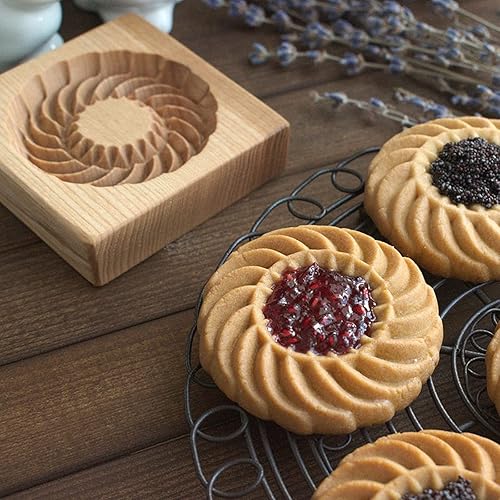 Miniatura 4 de Molde de madera para galletas de galletas, molde para hornear 3D, herramienta de decoración de manualidades en relieve, adecuado para Halloween,