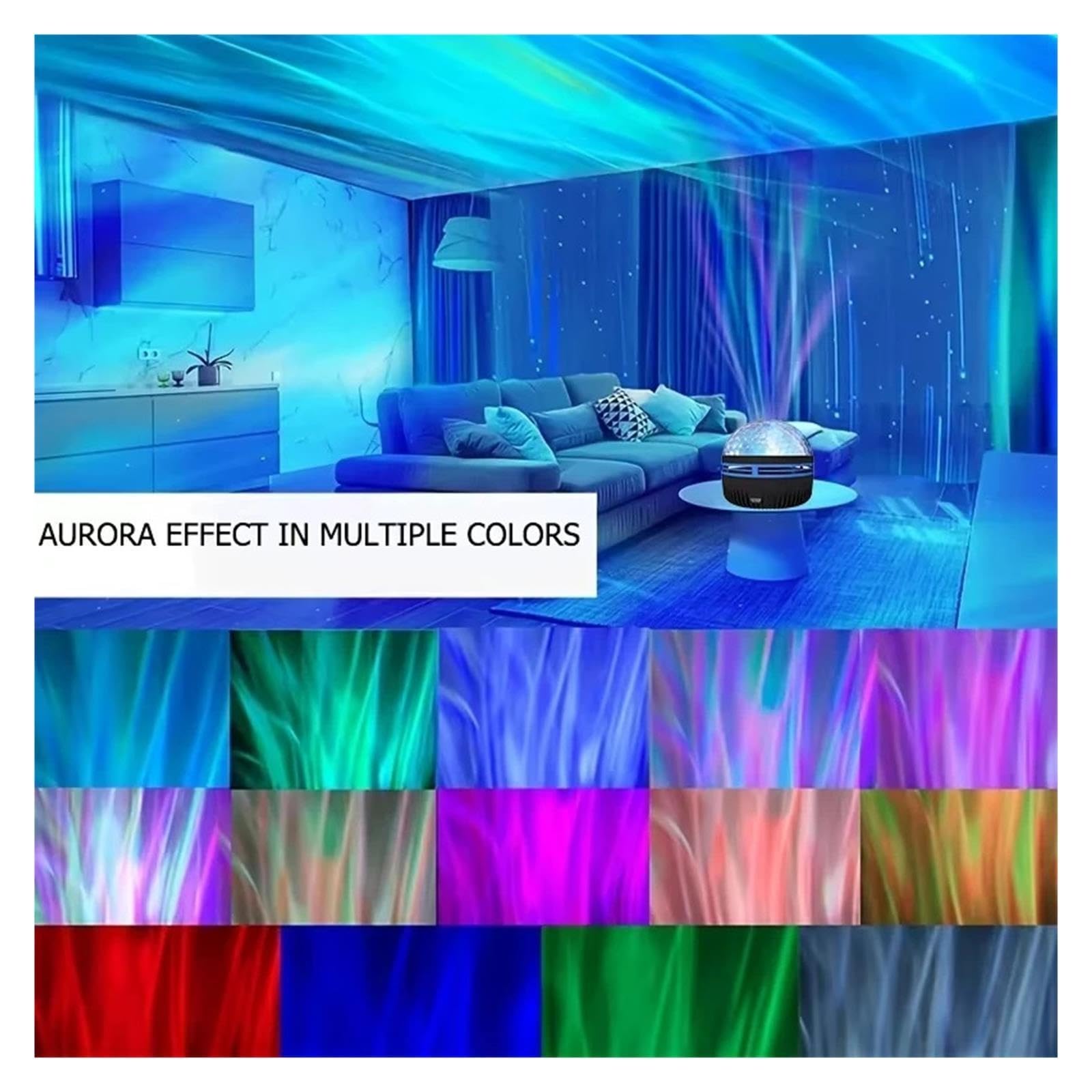 Projecteur D'étoiles Galaxie 7 Couleurs, Veilleuse Vague Océan Eau
