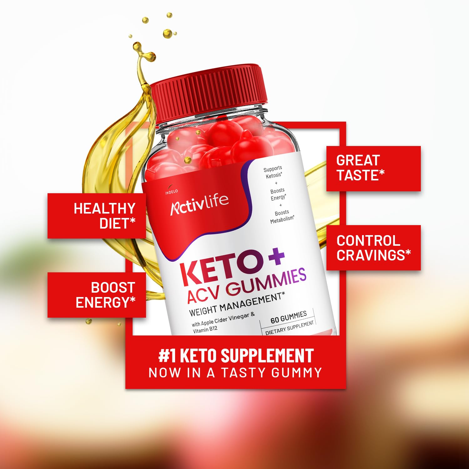 ActivLife Keto ACV Gummies - Active Life Keto Apple Cider Vinegar Gummies, ActivLife Keto + ACV Gummies ActiveLife Advanced 1000mg Formula (1 Pack - ...