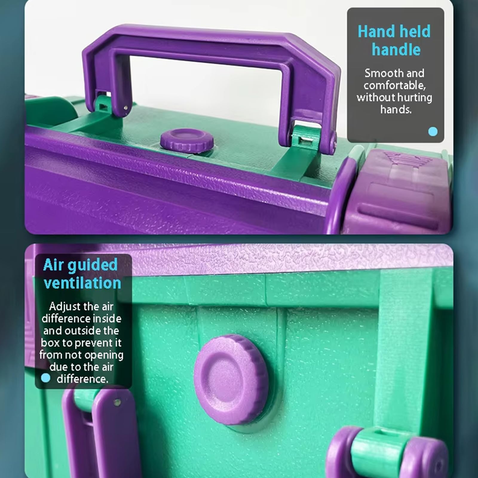Caja de herramientas resistente al agua, resistente a los aplastamientos, caja de almacenamiento rígida para almacenamiento al aire libre y organización pesada
