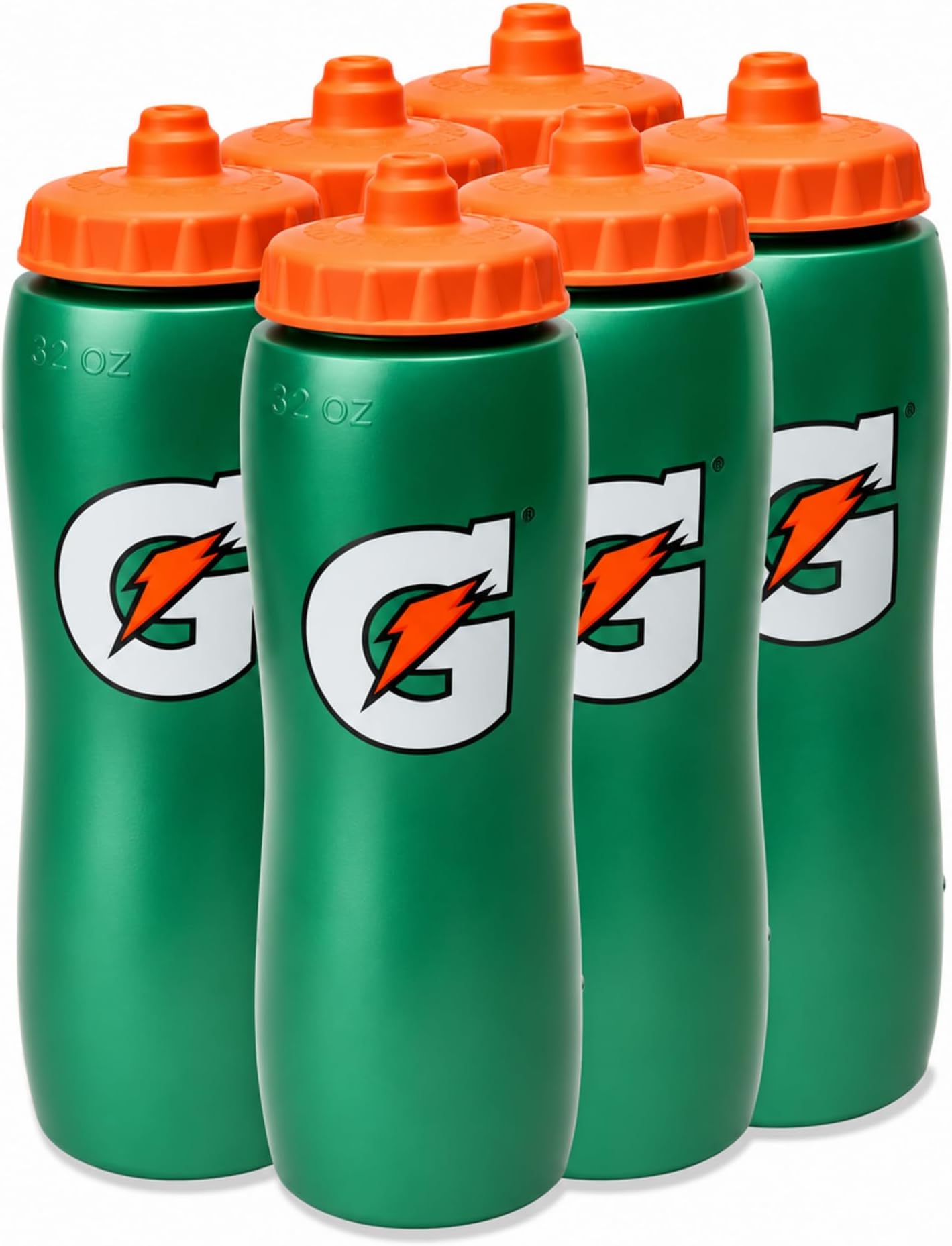 Gatorade 32 Oz Squeeze Water Sports Bottle - Value Pack of 6 - New Easy Grip Design for 2014
