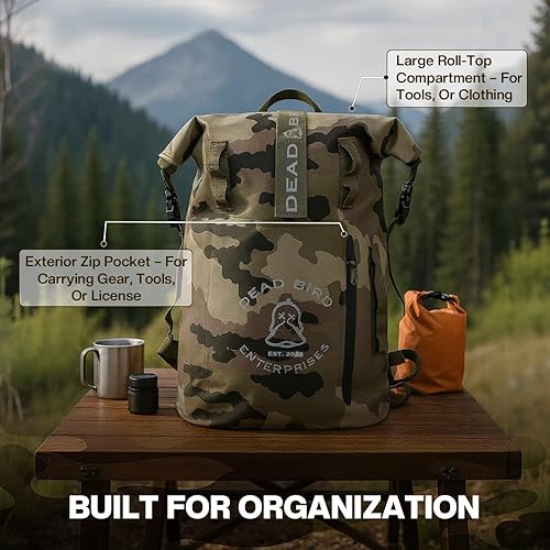 Miniatura 4 de Mochila WaterTight, patrón de camuflaje M81, diseño impermeable enrollable, M81 Camuflaje, Mediana, Táctica militar