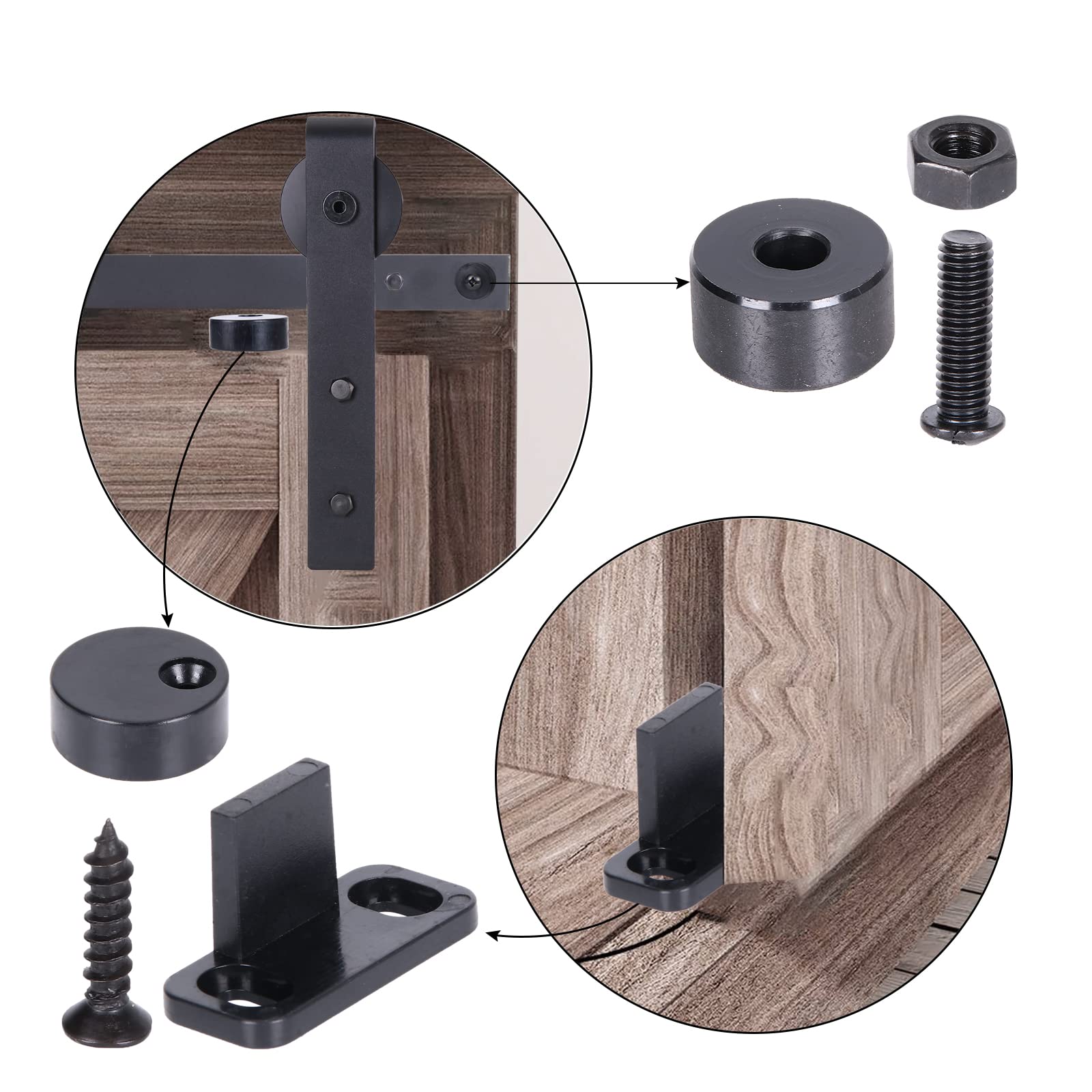 Kit de Rail pour Porte Coulissante 90cm/2,95FT - Mini Rail pour Placard, Système Simple avec Roulette pour Armoire de Rangement, Meubles TV