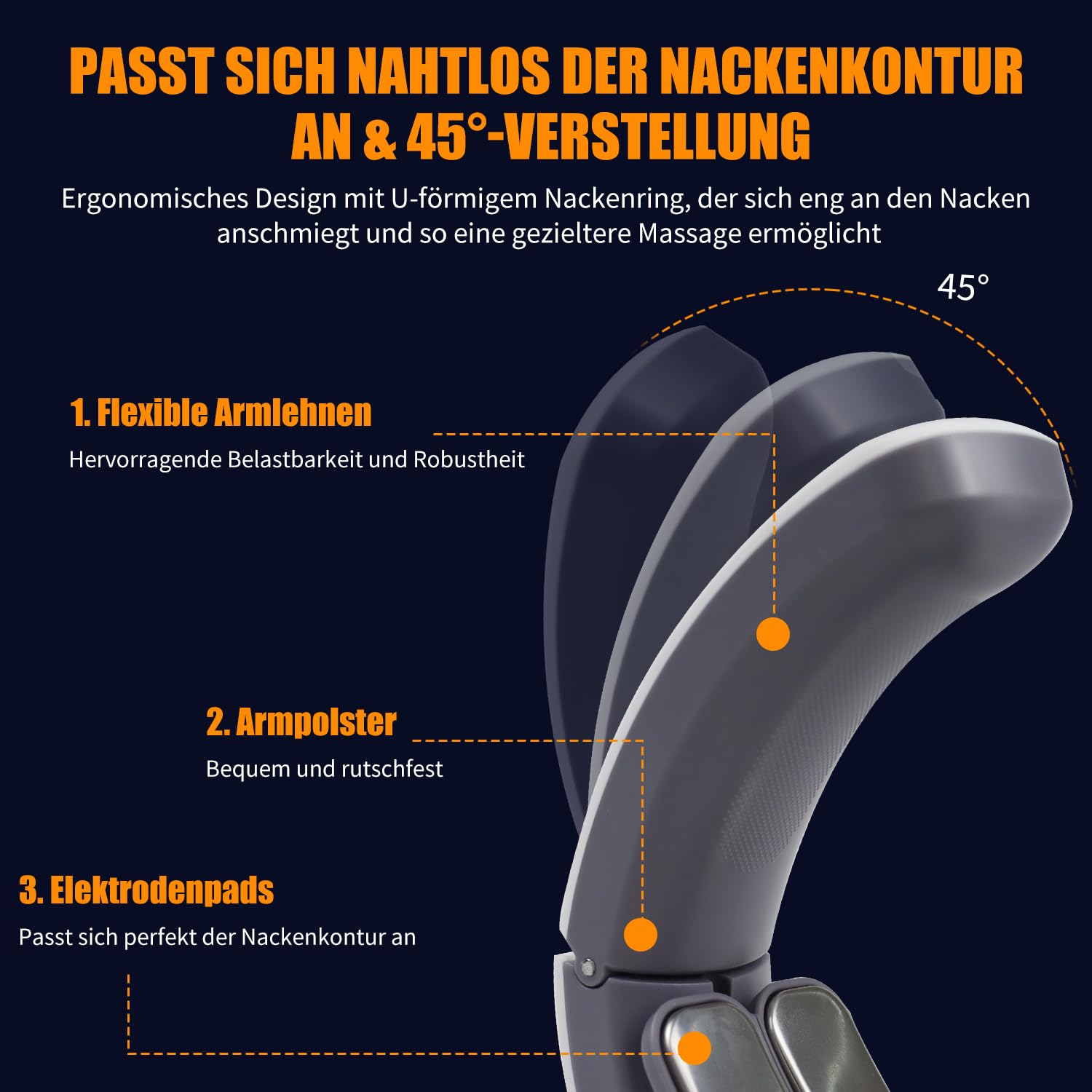 Aohcae Neurotex Nackenmassagegerät, Nurotex 11-In-1 Nackenlösung mit 6 Elektrotherapie-Köpfen, 6 Modi 9 Intensitätsstufen Tragbares Elektrisches Nackenmassagegerät für Zuhause Büro Reise
