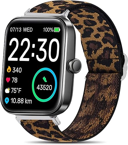 Miniatura 10 de Lamshaw Correa de repuesto ajustable de nailon elástico compatible con SKG V7 Smart WatchTOZO S2 de 1.69 pulgadasBoean ID207 WatchGGZZ ID207 1.69