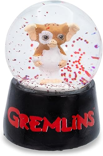 Gremlins Gizmo - Mini globo de nieve de 3 pulgadas con purpurina giratoria, recuerdo coleccionable de película de terror