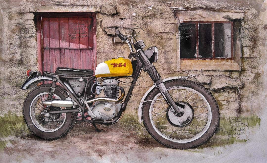 The Rusty Apples Metal Sign Co Bsa Victor - The Worlds Greatest Motorcycle – Nostalgic - Metal Sign 3 Sizes To Choose From - Home Decor – Mancave – Unique Gift (8” X 6” 200 X 150 Mm)