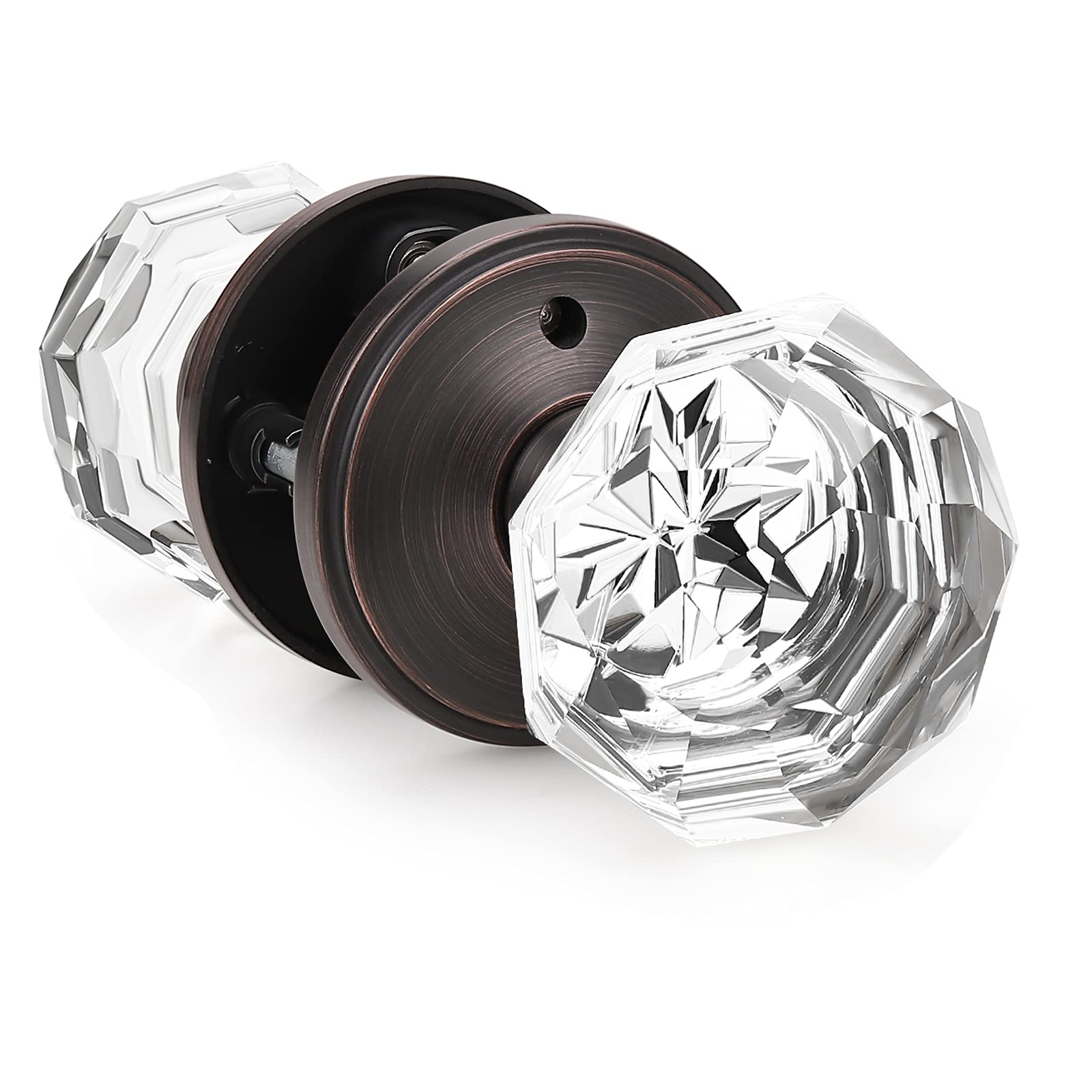 Black Privacy Door Knobs - 5 Pack with Lock -24