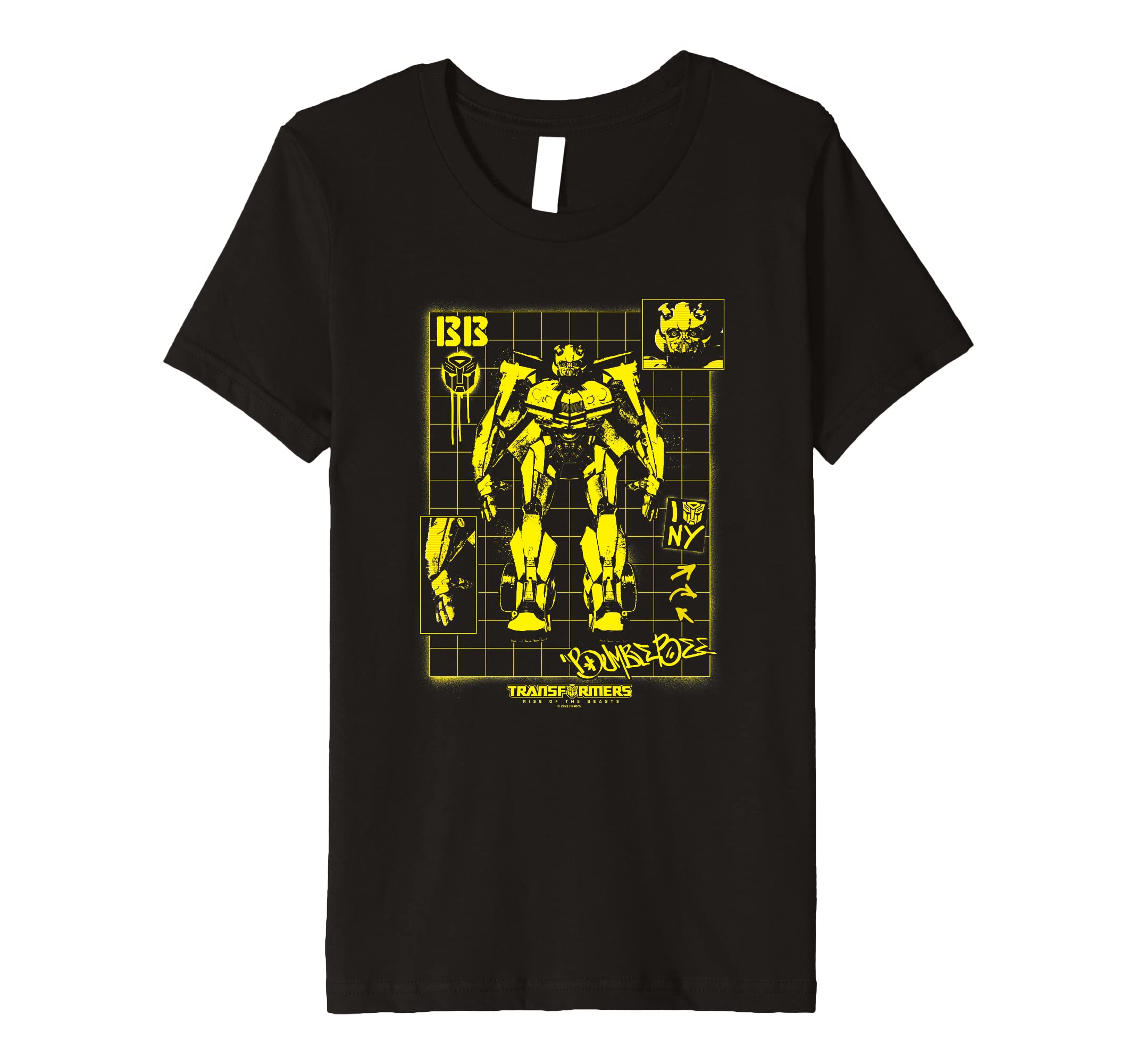 Kids Transformers: Rise of the Beasts Bumblebee Schematics Retro Premium T-Shirt