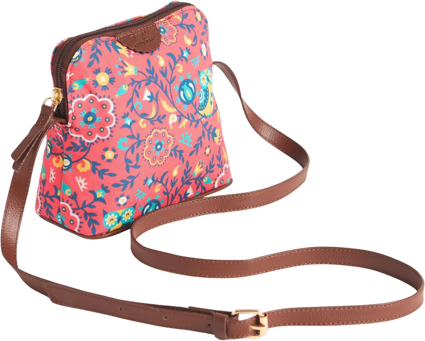 TEAL BY CHUMBAK レディース スリングバッグ | クロスボディ バッグ | プリント キャンバス クラシック スリングバッグ | ジッパー開閉と調節可能なショルダーストラップ