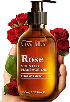 Rose Massage Oils - Rejuvenating Aromatherapy Body Warming Massage Oil for Men & Women - Crafted with Jojoba, Argan, Sunflower, Sweet Almond & Rose Otto (200 ml)
