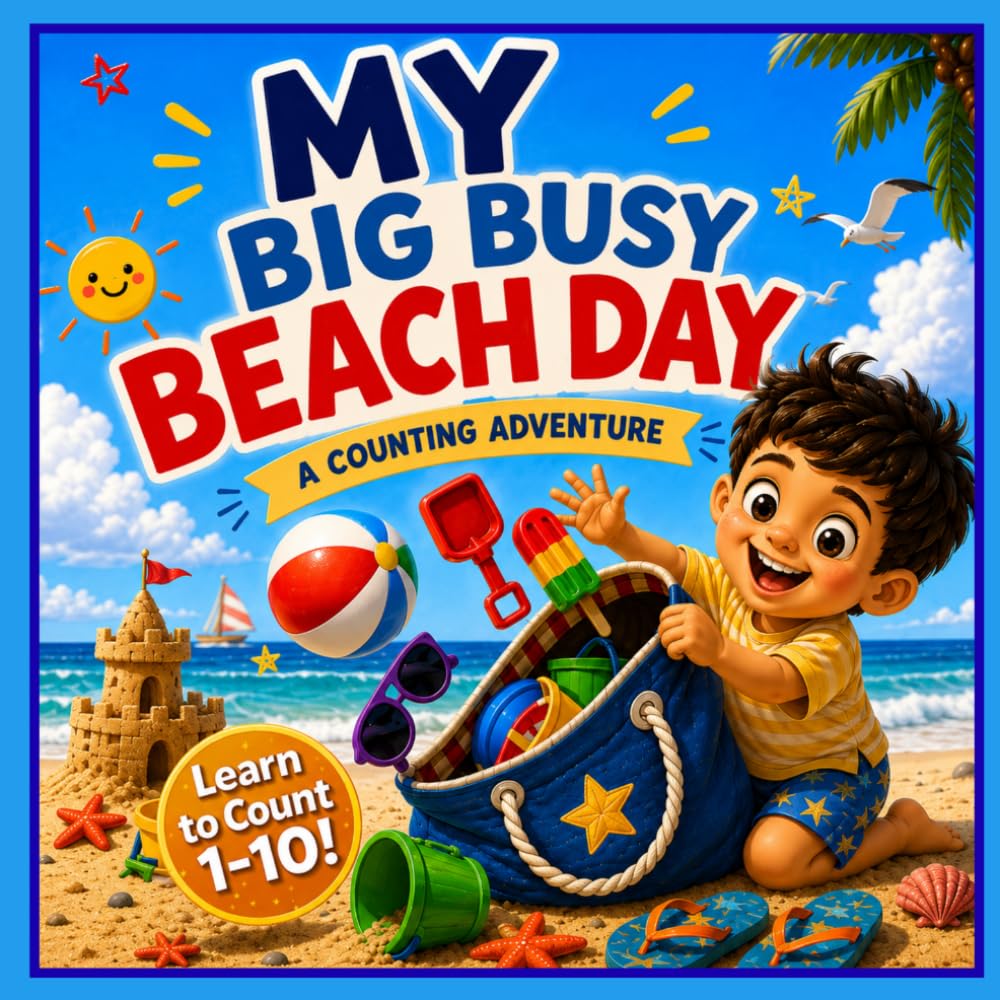My Big Busy Beach Day: A Fun Counting Book for Toddlers Ages 1–3 | A Summer Beach Adventure for Toddler Boys (Big, Busy Books Toddler Books)