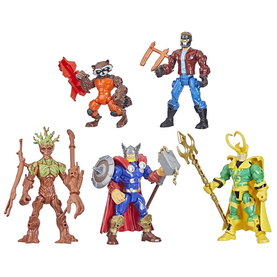 マーベルスーパーヒーローマッシャーズ５体セット　ブラックパンサー・クロスボーンズ Marvel Super Hero Mashers Figures Complete Set of 5 with