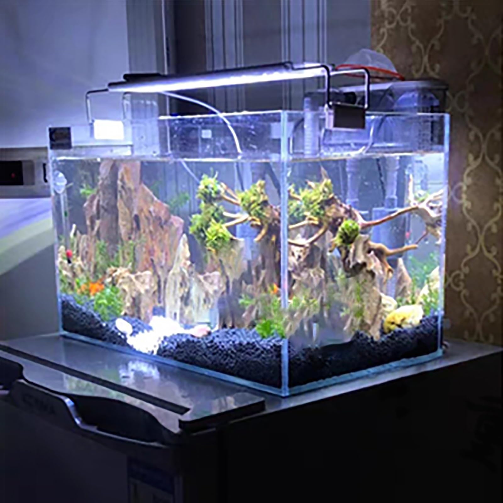 Roca porosa falsa, paisaje decorativo de acuario con base de corte plano, para pecera, terrario, bonsái y paisajismo acuático