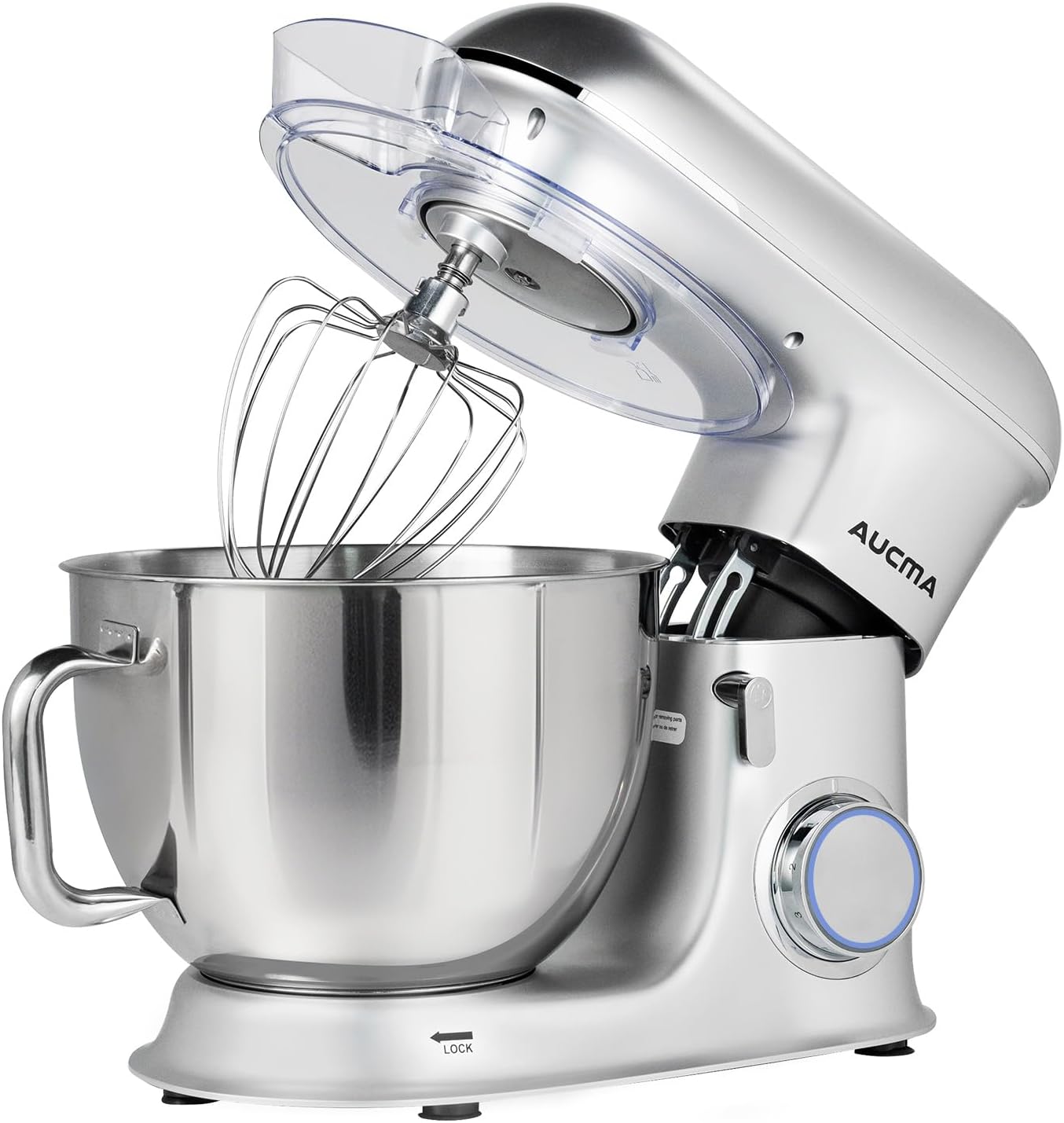 Aucma Stand Mixer,8.5QT 900W Kitchen Mixer, Large Capacity Kitchen Electric Mixers with Dough Hook, Wire Whip & Beater Sliver 8.5QT