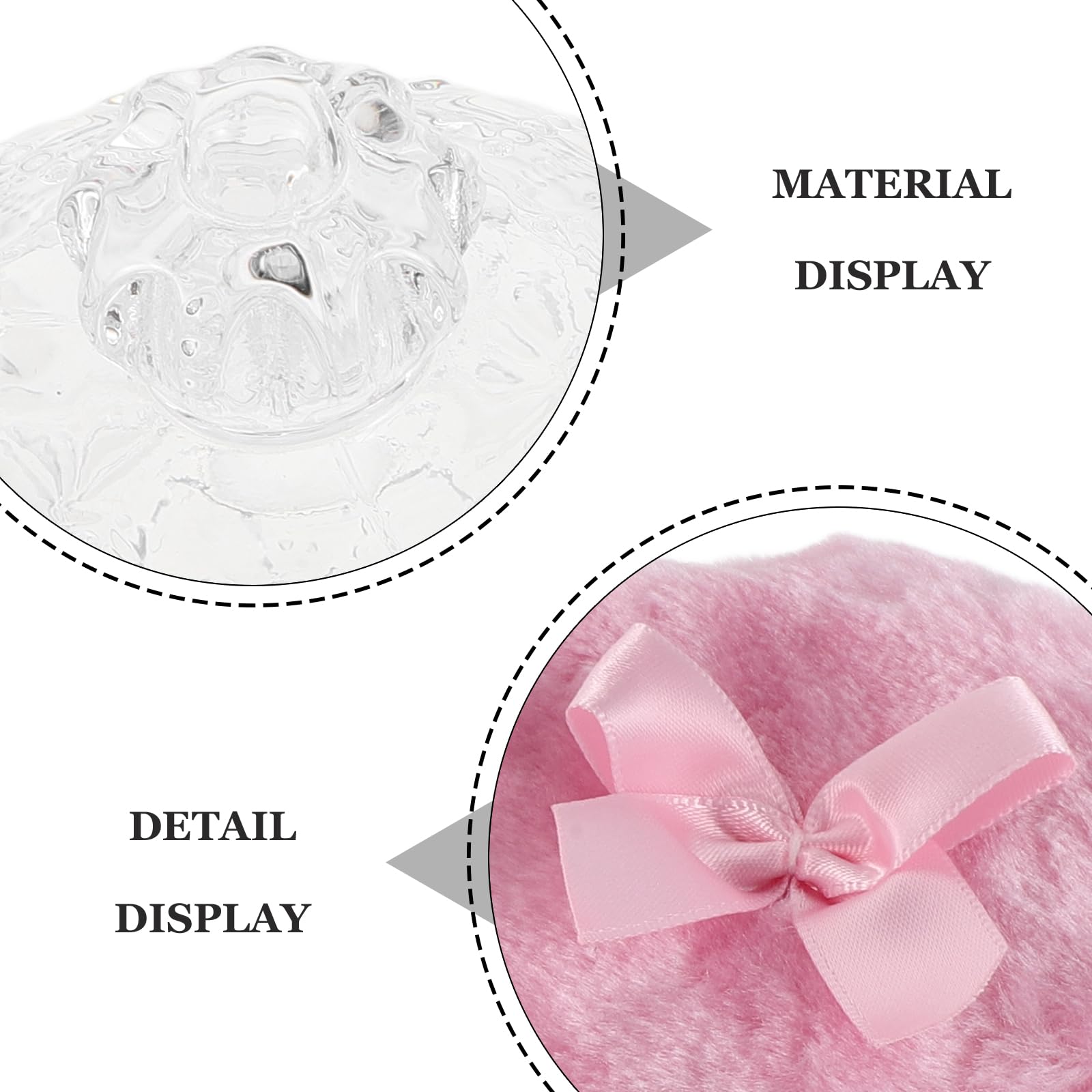POPETPOP Piumino da Cipria Grande Riutilizzabile Barattolo di Vetro Trasparente, Applicatore per Polvere Viso e Fondotinta, Morbido e Compatto per Trucco Professionale e Viaggio