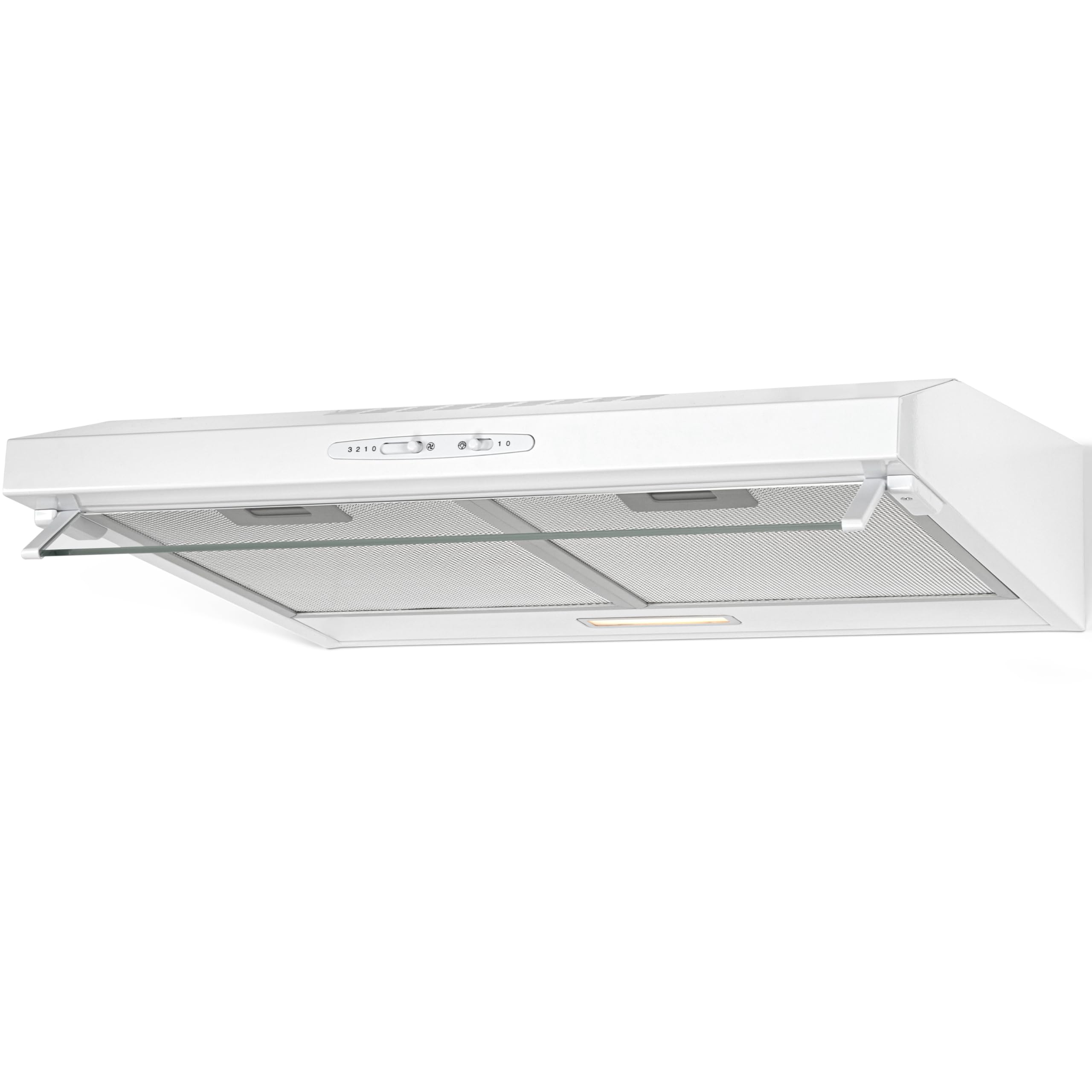 Bomann DU 623.3 Cappa aspirante 60 cm, ricircolo dell'aria o condotto, 3 livelli di potenza, filtri estraibili in alluminio lavabili, bianco