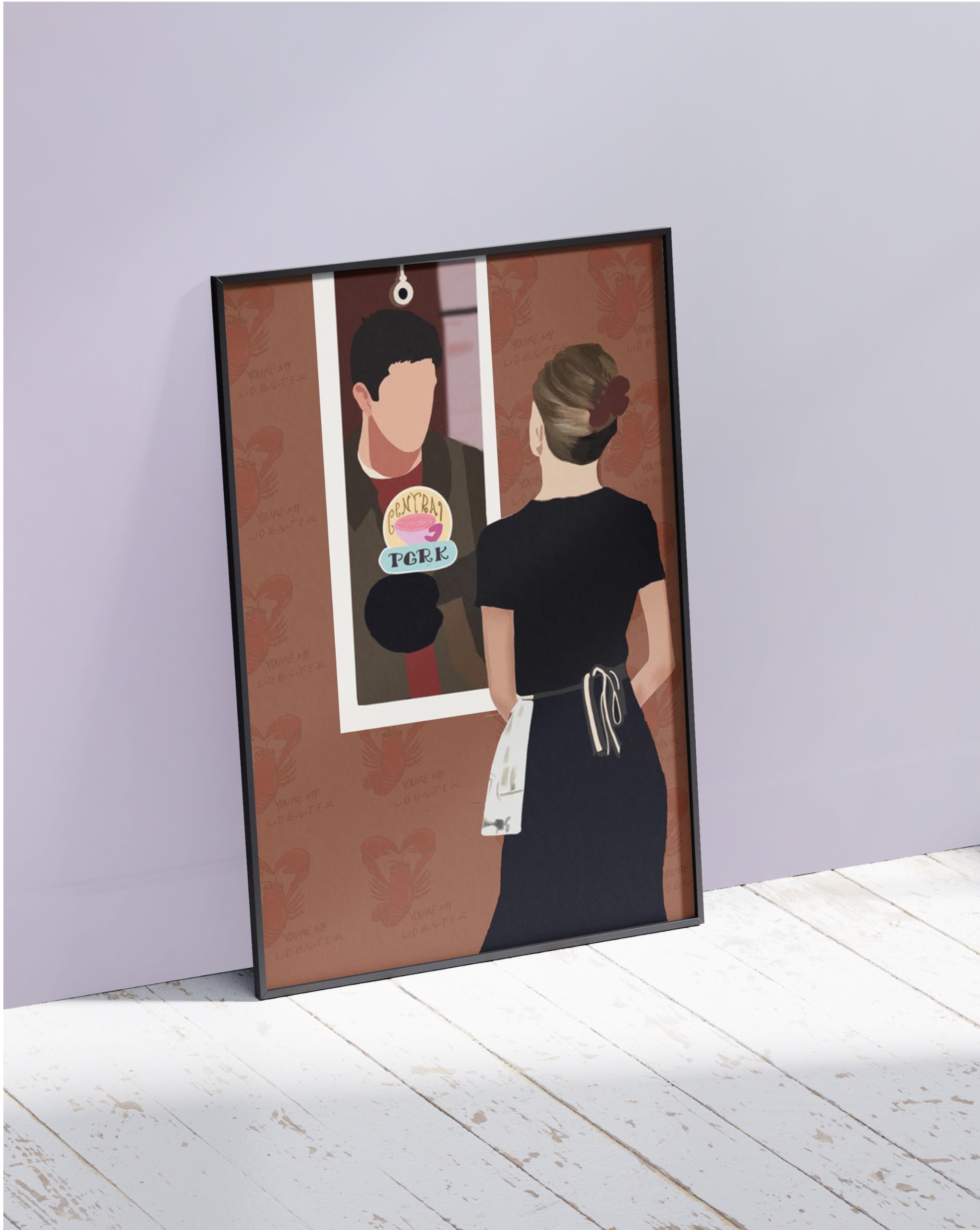 Gladtogift FRIENDS Ross & Rachel Wall Art | 9x12 Inch Framed Poster | TV Show Character Print for Room Decor, Home Wall Frame, Gift for FRIENDS Fans, Bedroom Decoration