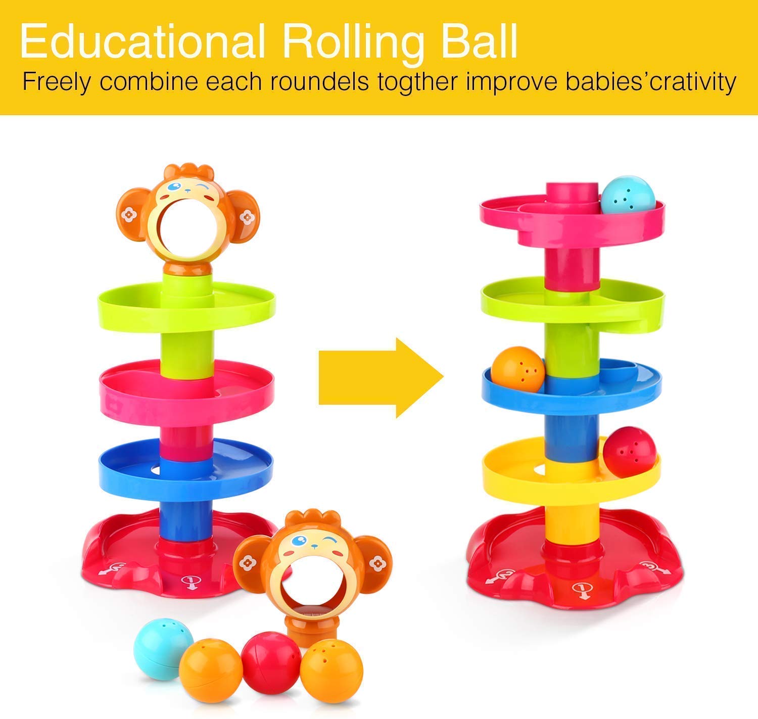 Buy Sky Tech® 5 Layer Ball Drop and Roll Swirling Tower for Baby and