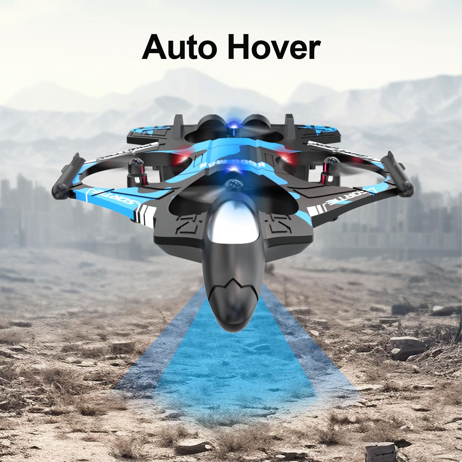 Aereo RC con fotocamera,Schermo incorporato,Nessun telefono necessario,2 batterie