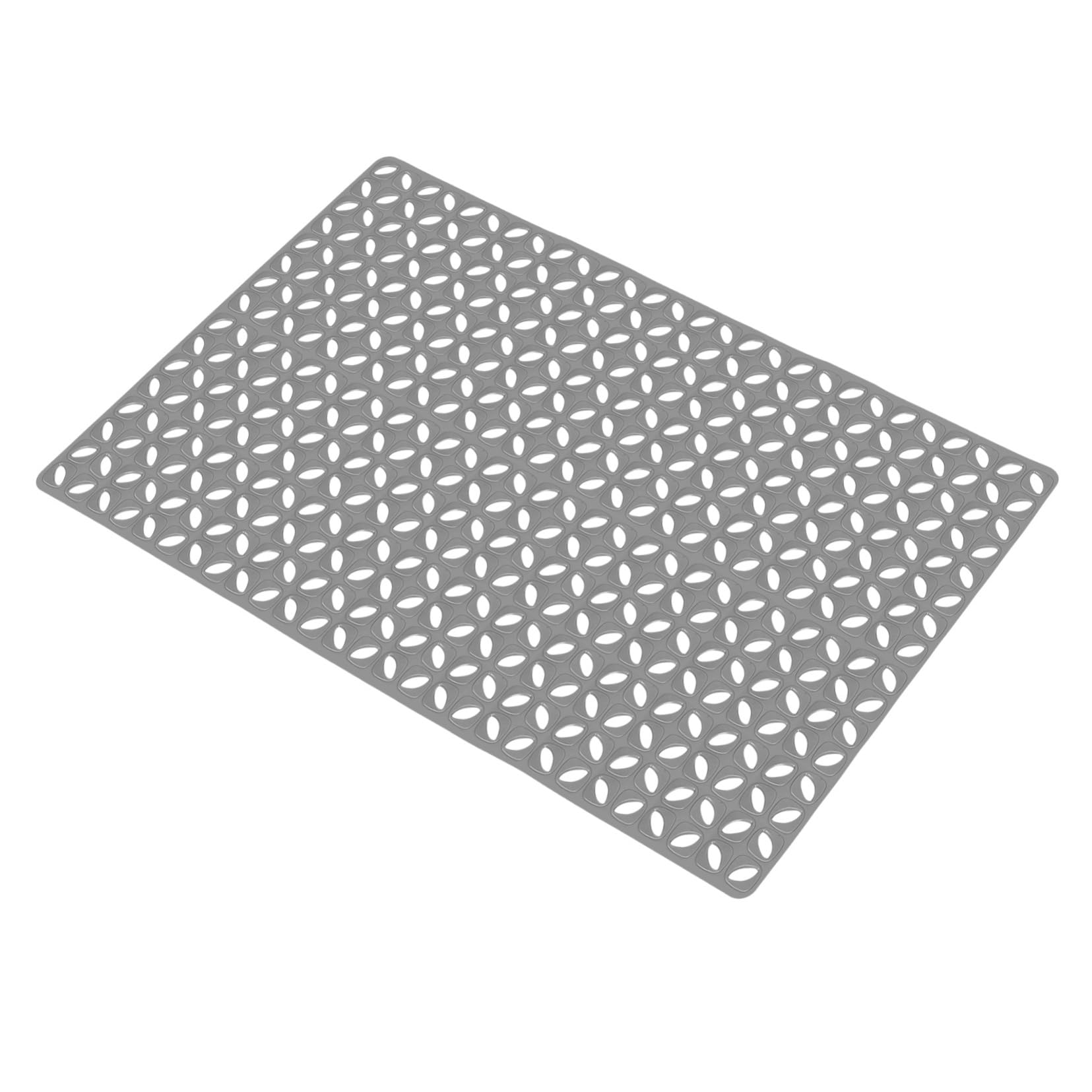 Tapis de sol drainant gris anthracite et antidérapant pour salle de bain sec