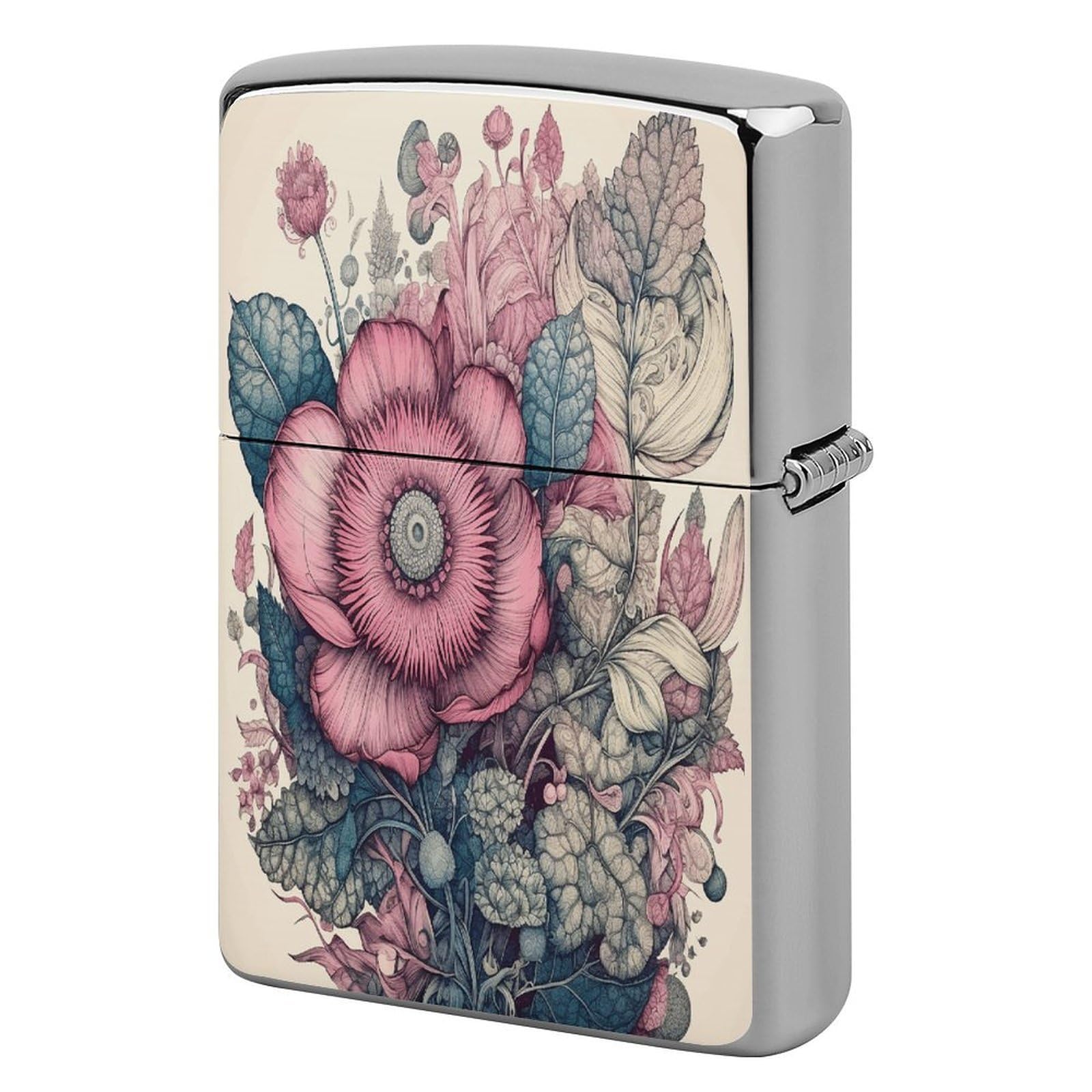 Fodpand Style Drawing Beautiful Flower Metal Lighter Case Cover Lighter Sleeve