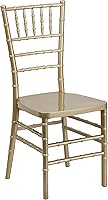 Vista 3 de BizChair Silla Chiavari apilable de resina dorada