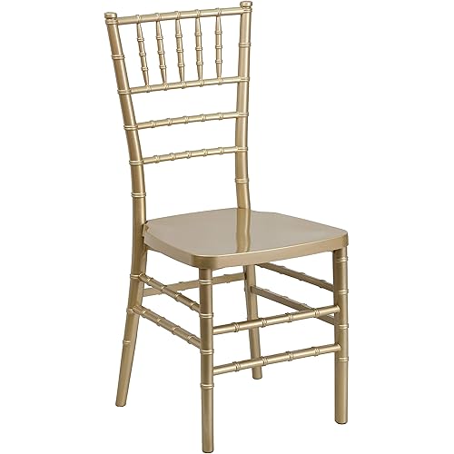 Flash Furniture Hercules Premium Series Chiavari Chair for Formal Events and Banquets, Commercial/Residential All-Occasion Event Chair, Gold