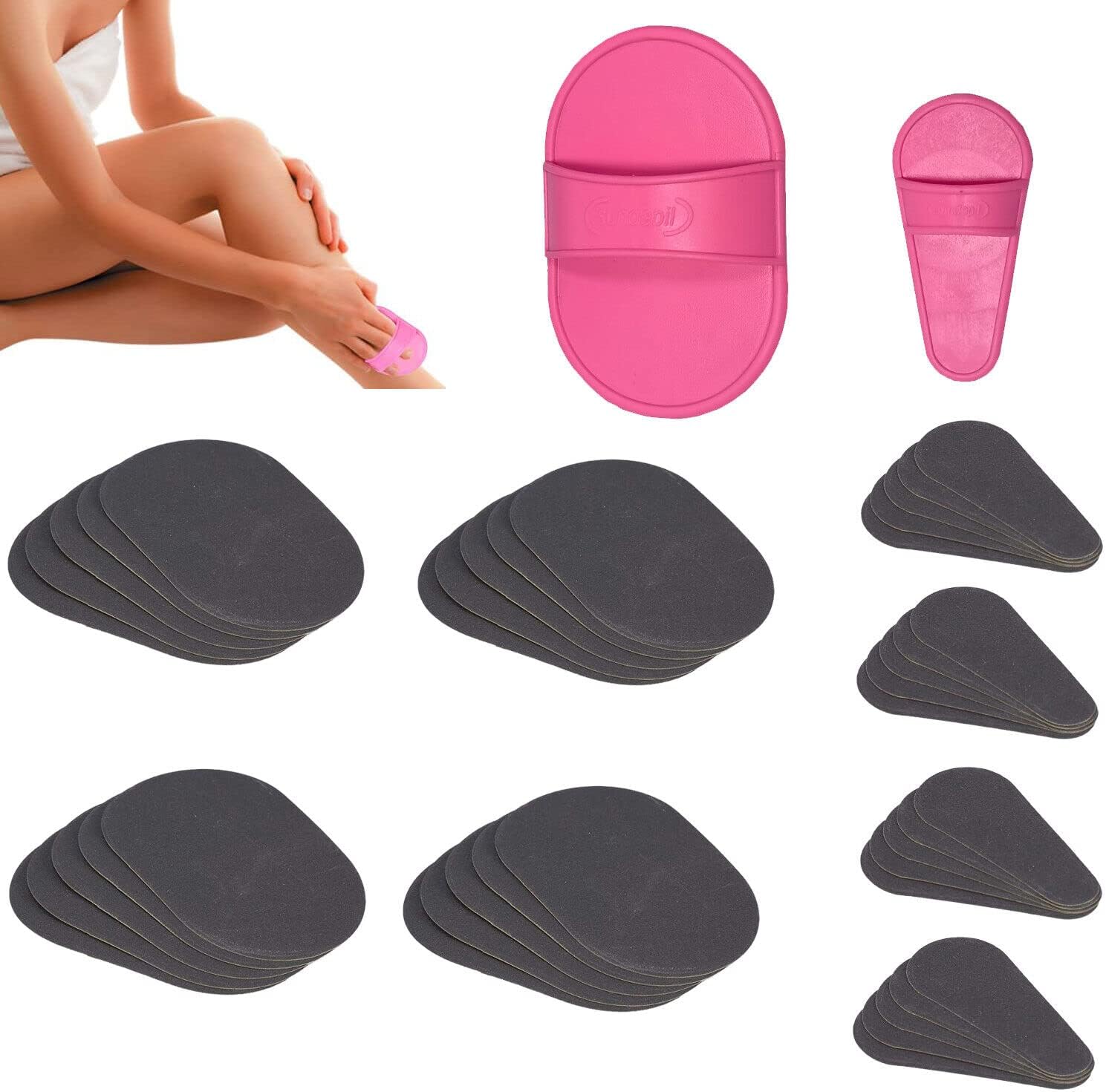 40x Exfoliating Hair Removal Pad Set Smooth Away Legs Skin Pads Arm