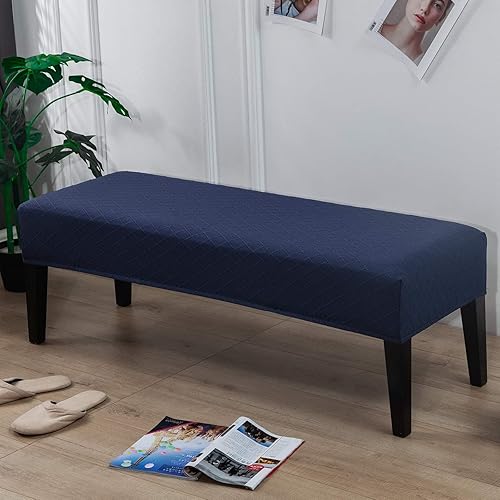 Miniatura 6 de SearchI Funda elástica para banco de comedor, fundas de banco duraderas y lavables, fundas de asiento rectangulares para comedor, sala de estar,