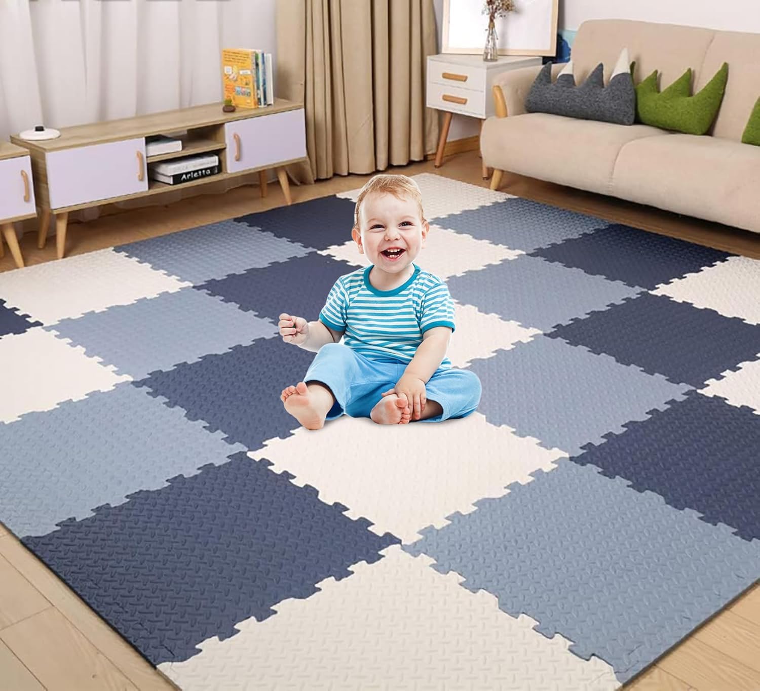 Tapis Puzzle Bébé – 16 Dalles Mousse EVA 30x30x1 Cm – Motifs Animaux – éducatif – Dès 1 An