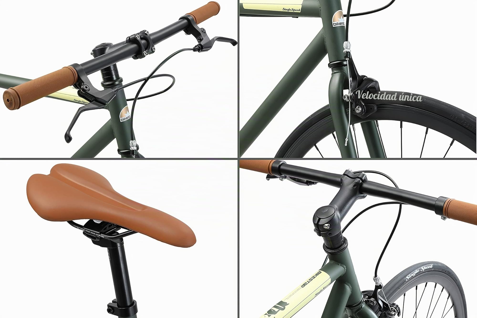 BIKESTAR Bicicleta de Paseo, Single Speed 700C Ruedas 28" | Bici de Carretera Cuadro 53 cm Retro Vintage Bici de Ciudad para Hombres y Mujeres