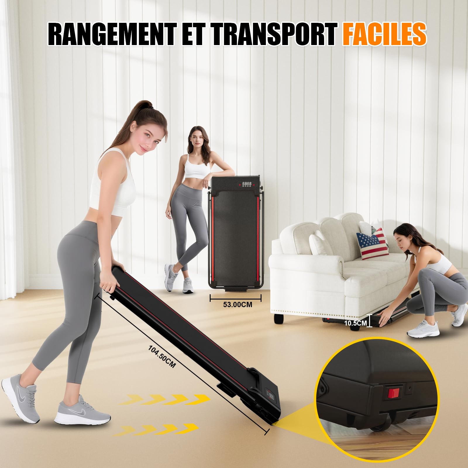 Tapis de Course 4 en 1 Pliable avec Pente 7% – Tapis de Marche Électrique 8 km/h, Moteur 2,5 CV, Système d’Amorti Avancé, Écran LCD, Cadre Renforcé, 130 kg Max – pour Maison & Bureau