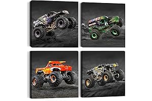 Monster Jam Room Decor for Boys - Car Room Decor Truck