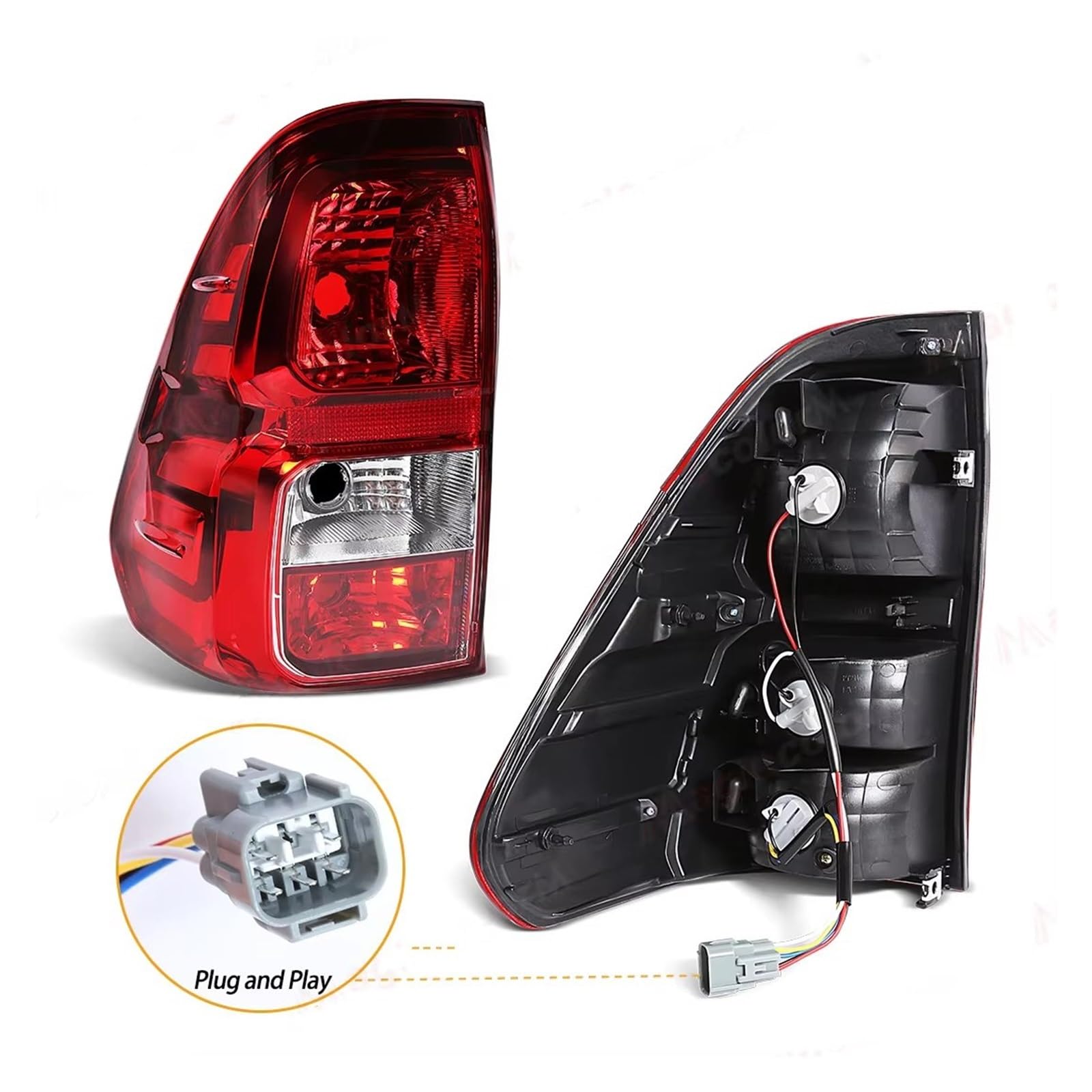 Luce retromarcia Per Toyota Per Hilux Per Revo pick-up 2015-2018 Paraurti posteriore Lampada di coda Lampadina Luci freno 12V Fanale posteriore auto Fari di stop(Giusto)
