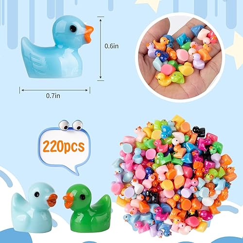 Miniatura 3 de WEHOO 220 piezas de mini figuras de resina en miniatura de pato, micro hadas, jardín, paisaje, acuario, broma, escondite, broma, decoración de casa