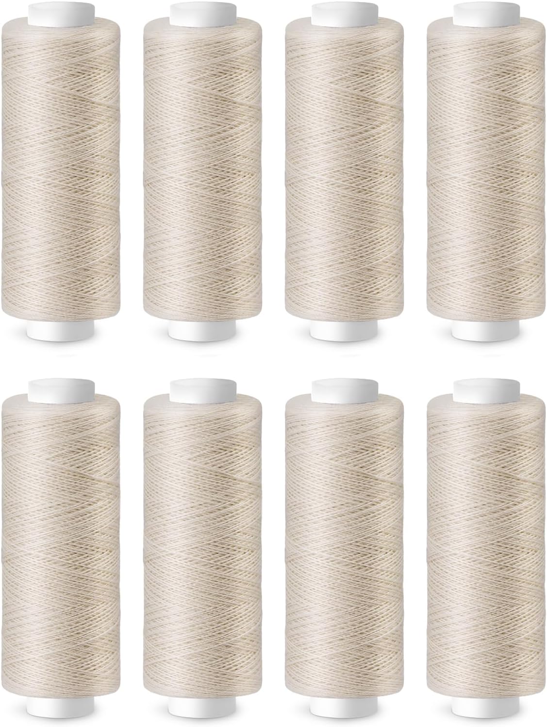 Thread for Sewing, Beige Polyester Sewing Thread, 8 Rolls 200 Yards Per Roll All Purpose Sewing String for Sewing Machine, Hand Stitching, Embroidery