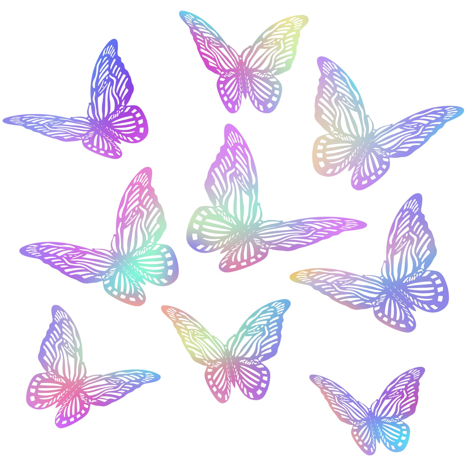 Juego de 48 pegatinas 3D de mariposa para niños, pegatinas de mariposas brillantes, adhesivos resistentes al agua, pegatinas holográficas para álbum de recortes, planificador diario, funda para