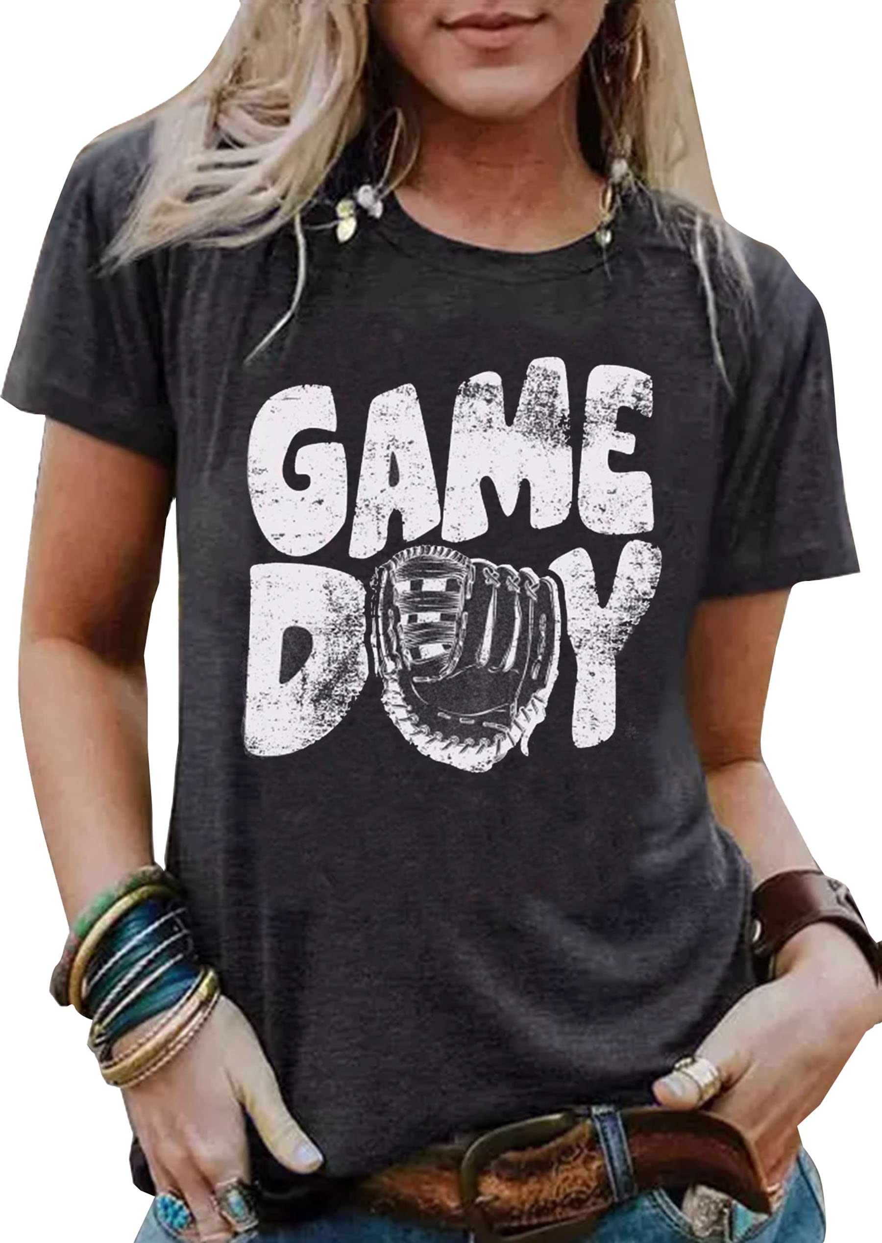 SUTEFAYECOVintage Leopard Baseball Mom Shirt Tee - Women's Short Sleeve T-Shirts