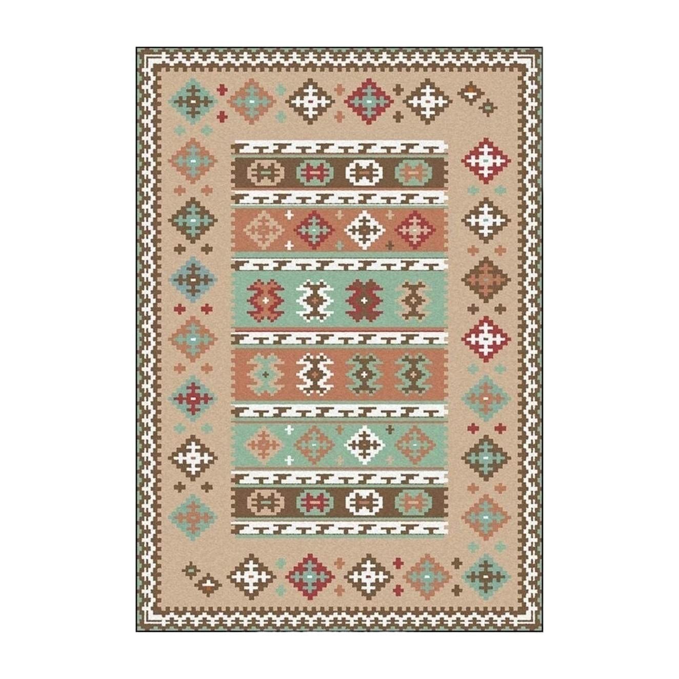 Tapis créatif nordique simple bleu clair marron rectangulaire 80x160