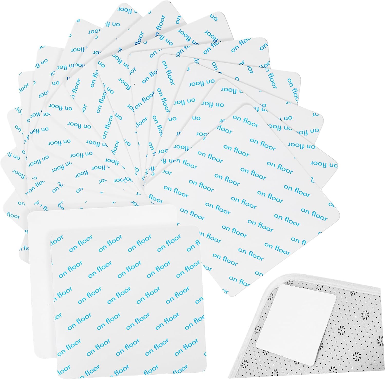 16pcs Non-Slip Carpet Grippers Rug Tapes Anti-Skid Pads for Hardwood Floors Washable and Reusable Carpet Fixing Stickers for Secure Floor Protection