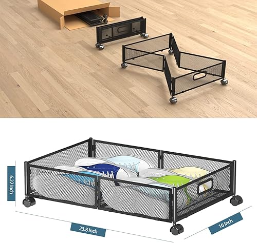 Miniatura 2 de Contenedores de almacenamiento debajo de la cama, almacenamiento de zapatos debajo de la cama con ruedas, organización de almacenamiento de