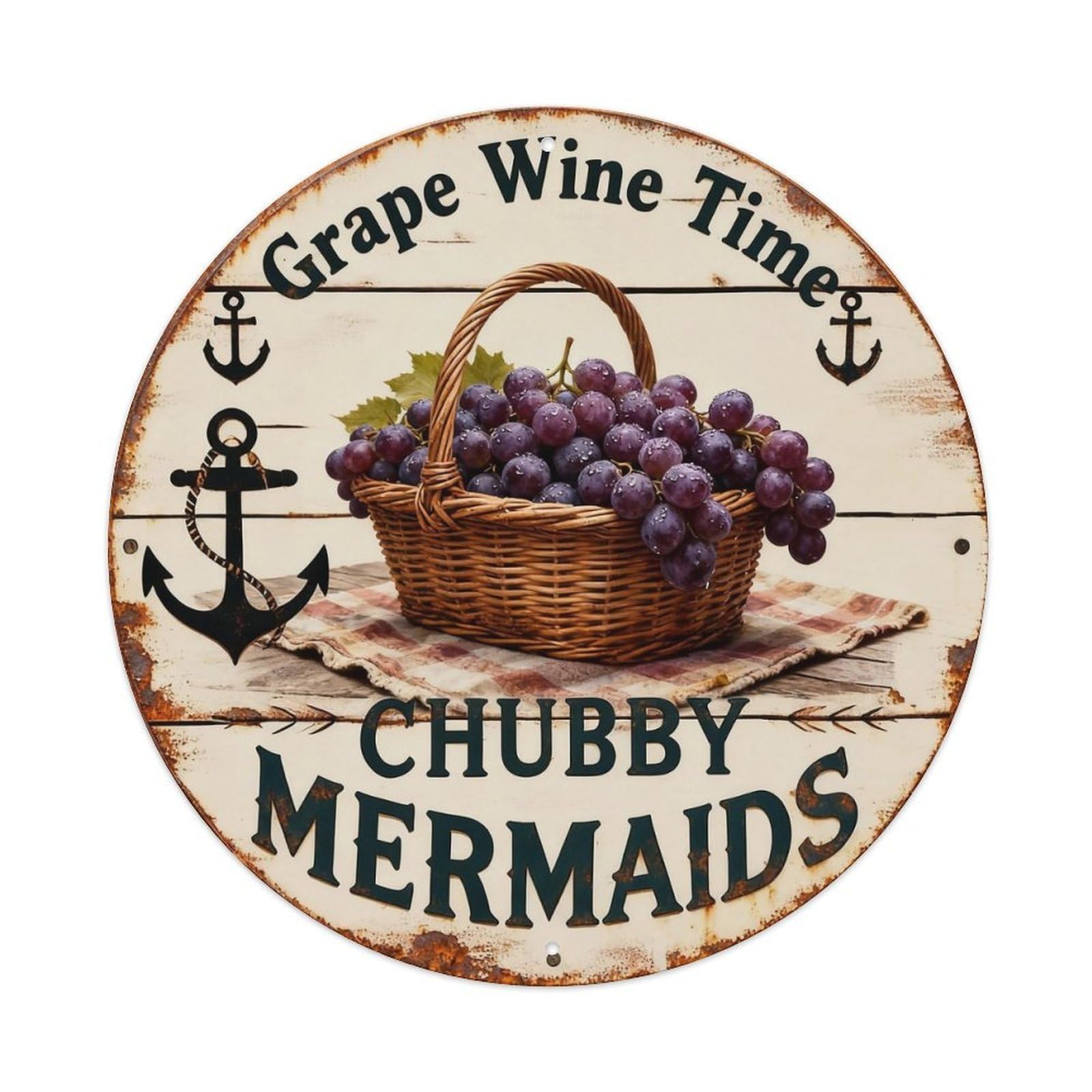 Grape Wine Time Sign Metal Tin Sign Plaque